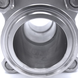 Robinet à boisseau sphérique en acier inoxydable à plein débit, en trois parties, CLAMP