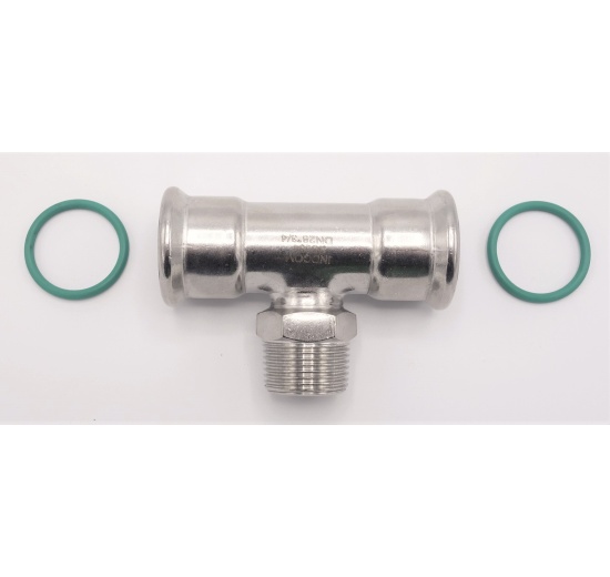Pièce en T, pressage, F/M (filetage extérieur)/F | 28_3/4"_28