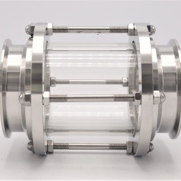 Sanitaire verre de viséur droit, inox, Clamp C-C, longue DN80