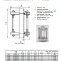 les dimensions du indicateur de circulation DN100 - feuille de catalogue