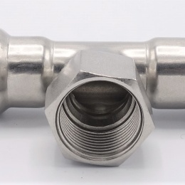 Pièce en T, pressée, F/F(filetage intérieur)/F 22_3/4"_22