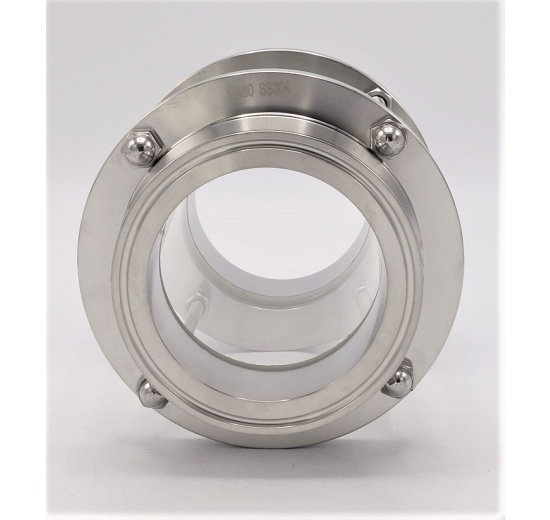 Sanitaire verre de viséur droit, inox, Clamp C-C, longue DN80