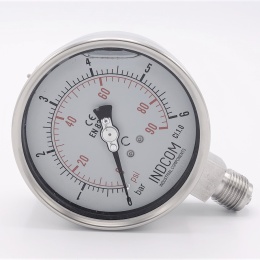 Manomètre avec raccordement inférieur (radiale), cadran 100mm de 0 à 6 bar (1/2")