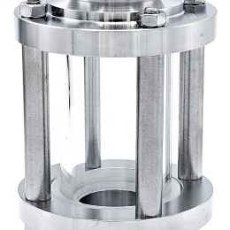Sanitaire verre de viséur droit, inox, Clamp C-C, court | DN32 (collier 50.5mm)