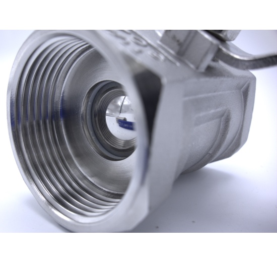 Robinet à tournant sphérique, acier inox avec débit réduit, monobloc, fileté