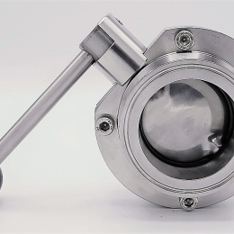 Vanne papillon, en inox, type CLAMP C-C