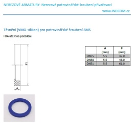 Joint pour tubulure filetée SMS, silicone DN25
