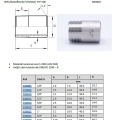 dimensions des embouts à souder, acier inoxydable