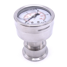 Manomètre avec séparateur à membrane (connexion arrière) en inox - CLAMP, cadran 63 (K50.5mm)