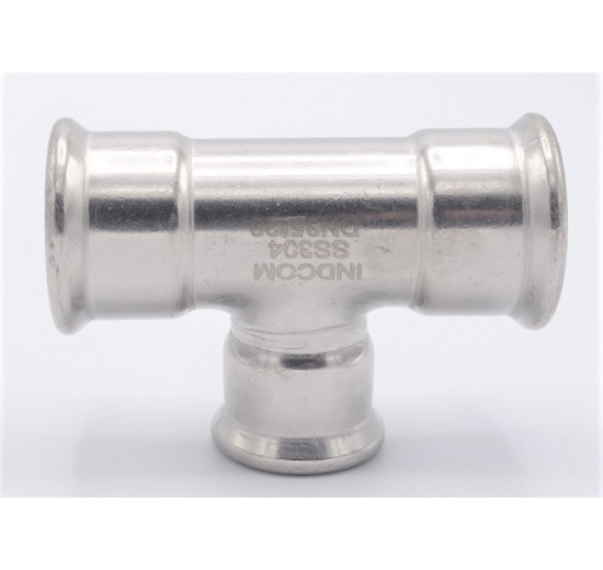 Pièce en T, pressage, réduite F/F/F 35_28_35, inox