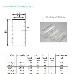 Verre - voyants liquide, type A | DN40