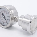 Manomètre avec séparateur à membrane - en acier inoxydable CLAMP, cadran 63 mm 0-2,5 bar, (clamp-50,5mm)
