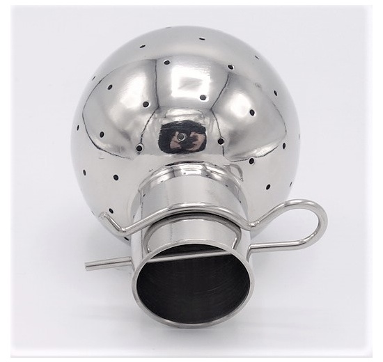 Boule de nettoyage fixe, à goupilles, inox 23/25,5 mm, diamètre boule 52 mm, trous 1,3 mm