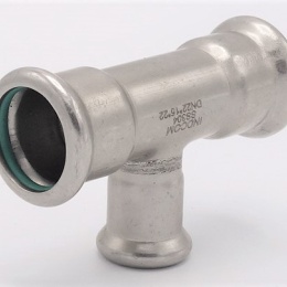 Pièce en T, pressage, réduite F/F/F 22_15_22, inox