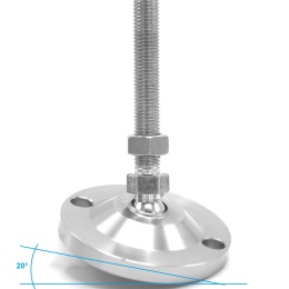 Pieds en acier inoxydable, réglables en hauteur, avec articulation| D100 M16 100 mm