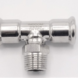 Pièce en T, pressage,inox, F/M (filetage extérieur)/F | 18_1/2"_18