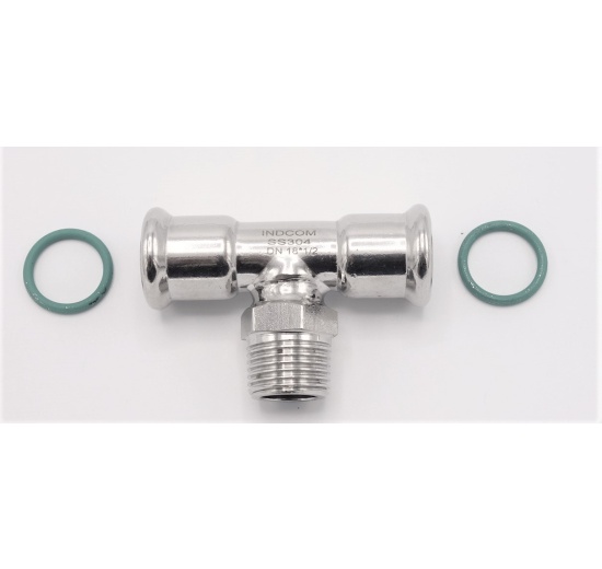Pièce en T, pressage,inox, F/M (filetage extérieur)/F | 18_1/2"_18