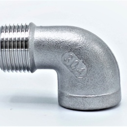 Coudé fileté inox mâle/femelle type 304_ 90° 3/8"