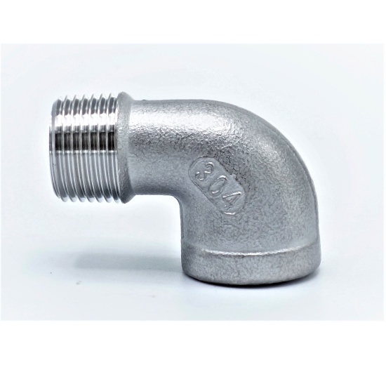Coudé fileté inox mâle/femelle type 304_ 90° 3/8"