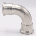 Inox, Coude 90°, raccords pressés, F/F | 28 mm