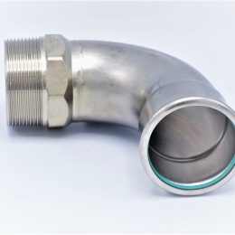 Coude 90°, à sertir, F/filetage extérieur 54 mm_2" inox