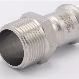 Adaptateur de pressage/filetage externe, inox 18 mm_3/4", raccords a sertir