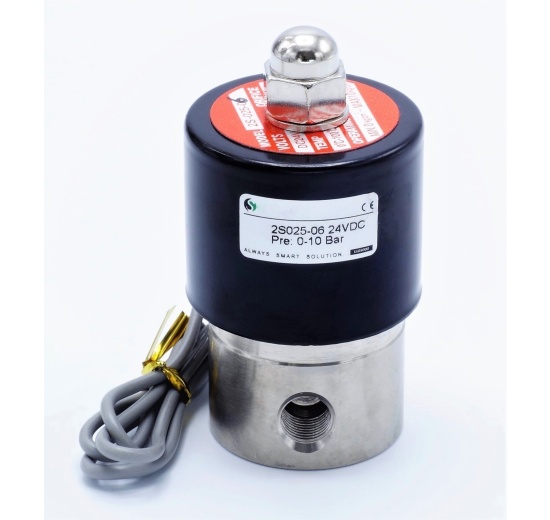 Électrovanne en acier inoxydable 2/2, G 1/8 " | DC24V, NC