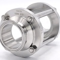 Sanitaire verre de viséur droit, inox, Clamp C-C, court | DN50 (collier 64mm)