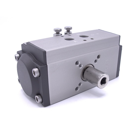 Support d'entraînement pneumatique pour robinet à tournant sphérique, acier inox, en deux parties avec adaptateur pour propulsion 8x8 mm