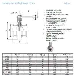 feuille de catalogue vanne papillon inox CLAMP C-C