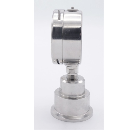 Manomètre avec séparateur à membrane - en acier inoxydable CLAMP, cadran 63 mm | 0-6 bar, (clamp collier-50,5mm)