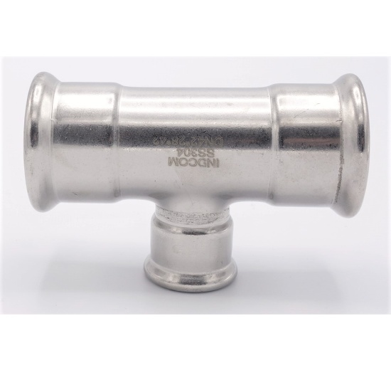 Pièce en T, pressage, réduite F/F/F 42_28_42, acier inoxydable