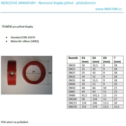 Joint en silicone (VMQ) - vannes papillon soudage et fileté DN25 | DN27