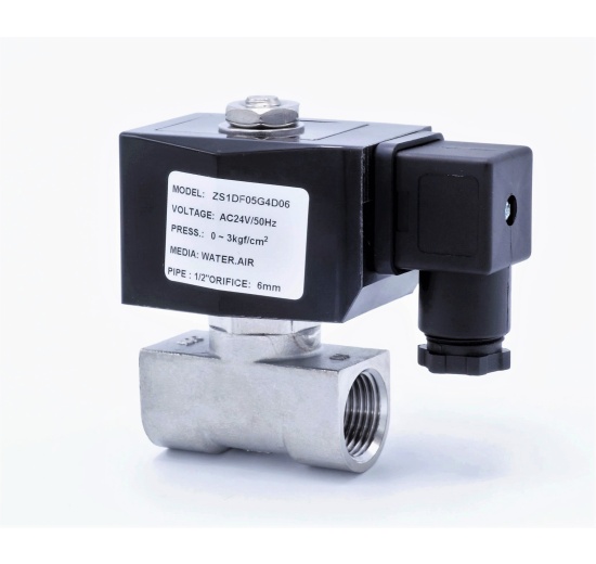 Électrovanne en acier inoxydable 2/2, G 1/2 "| AC24V, NC