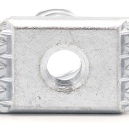 Ecrou coulissant M8 avec ressort zingué | ressort long (profil 41x41)