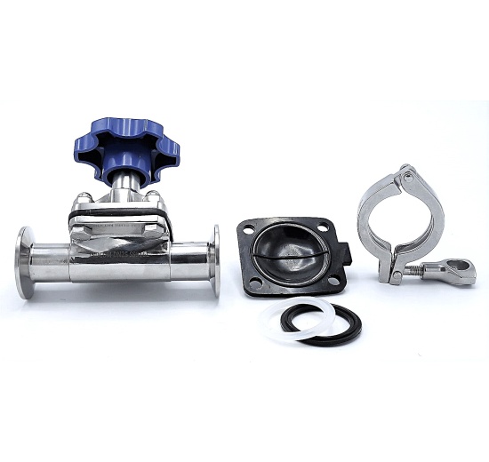 Vanne à membrane, manuelle, raccordement: CLAMP