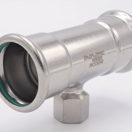 Pièce en T, pressée, F/F(filetage intérieur)/F 42_1/2"_42, acier inoxydable