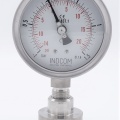 Manomètre inox avec membrane de séparation-CLAMP DIN 32676 (64 mm), cadran 100 mm | -1/1,5 bar