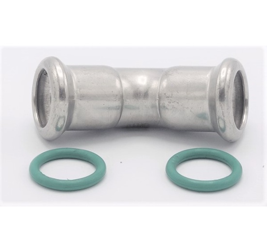 Coude 45°, raccords pressés, F/F 15 mm