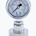 Manomètre tout acier inoxydable, cadran 63 mm, avec membrane de séparation-CLAMP DIN 32676, collier 64 mm 0-2.5 bar, (CLAMP-64 mm)