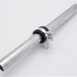 Collier de serrage avec insert en caoutchouc EPDM, double vis, galvanisé, M8 / M10
