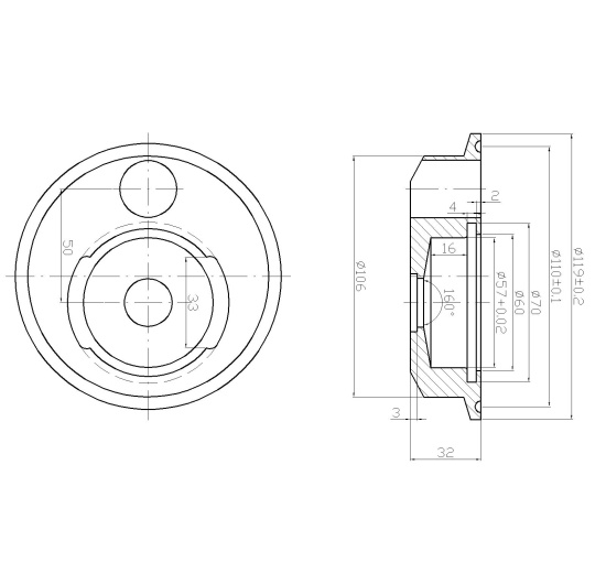 Le plan technique du filtre à cartouches