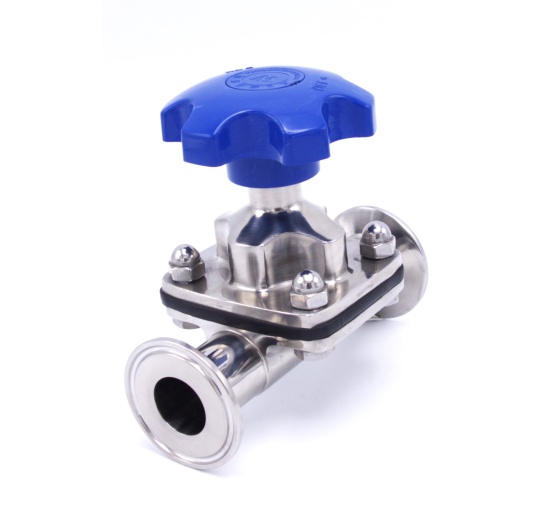 Vanne à membrane, manuelle, raccordement: CLAMP  Armatures inoxydables Joint sanitaire en acier inoxydable 304