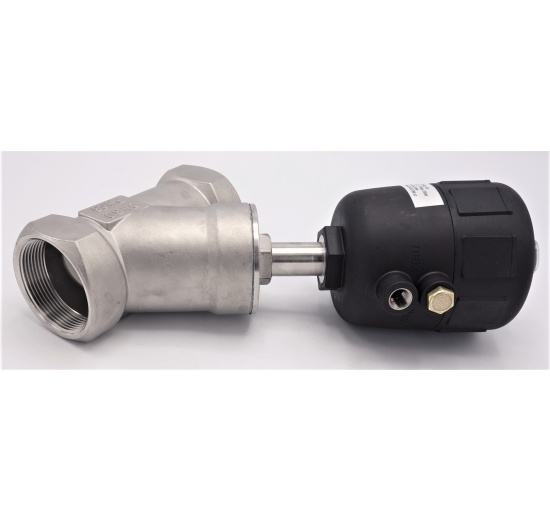 Vanne pneumatique avec le siège incliné-45°| filetage 2"