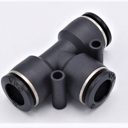 Manchon en T DN10mm, éléments pneumatiques, raccords enfichables en plastique