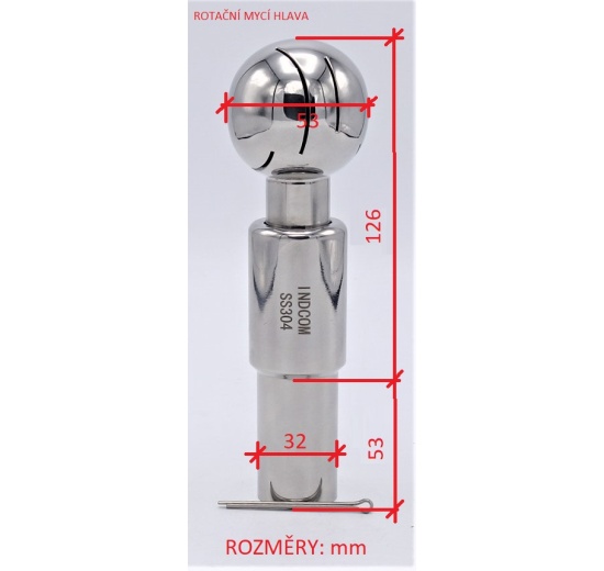 Boule de nettoyage rotative, soudée, sur goupille fendue | 32x1.9 mm