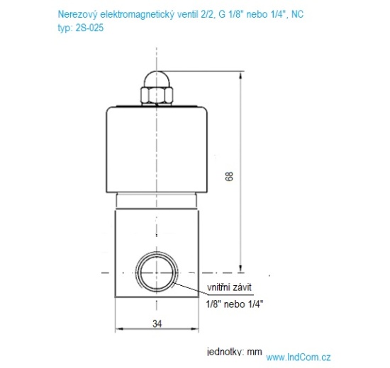 Électrovanne en acier inoxydable 2/2, G 1/4 " | DC24V, NC