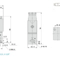 Elektromagnetický rozvaděč 3/2, G 1/8", AC24V