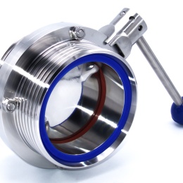 Vanne papillon filetées, en inox, DIN mâles G-G | DN100