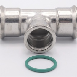 Pièce en T, pressage, réduite F/F/F 35_28_35, inox